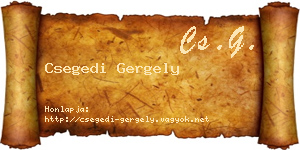 Csegedi Gergely névjegykártya